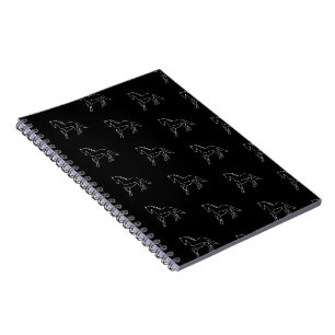 Cuaderno Caballos Ecuestre Contorno Blanco Jinete de Caball