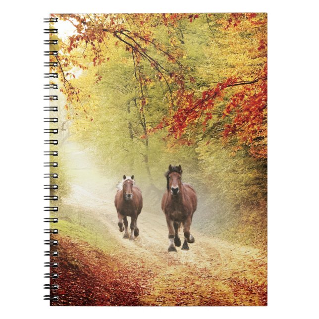 Cuaderno Caballos en carrera de otoño (Frente)