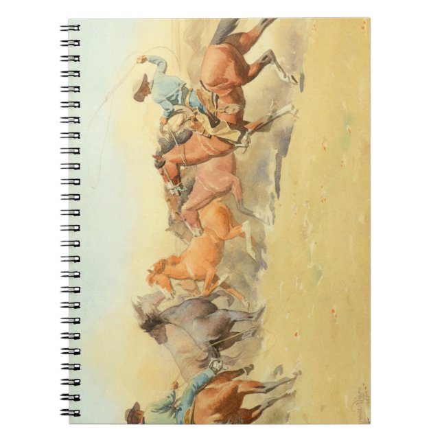 Cuaderno Caballos en pista, 1945, por Maynard Dixon (Frente)