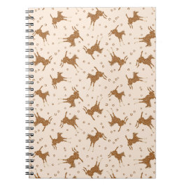 Cuaderno Caballos Marrones - sobre salmón rosado.