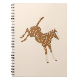 Cuaderno Caballos Marrones - sobre salmón rosado.