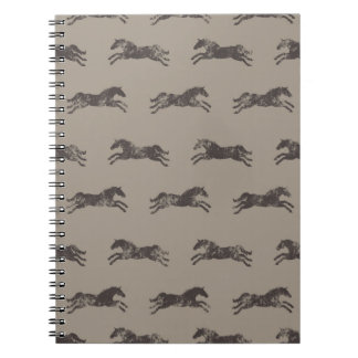 Cuaderno Caballos Masculinos Negros y Tan Clásicos Ecuestre