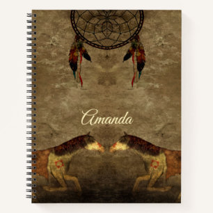 Cuaderno Caballos nativos estadounidenses y cazadores de su