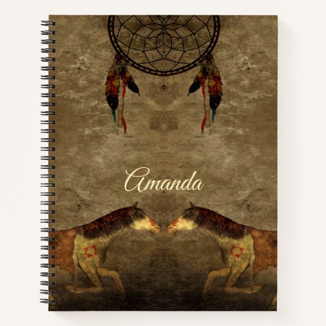 Cuaderno Caballos nativos estadounidenses y cazadores de su (Anverso)