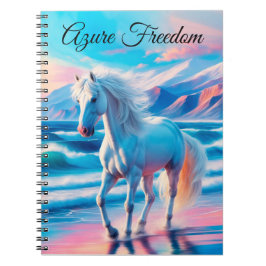 Cuaderno Caballos salvajes coloridos paisaje costero