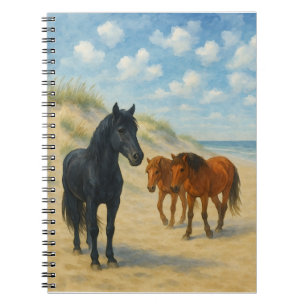 Cuaderno Caballos Salvajes de Corolla North Carolina Acuare