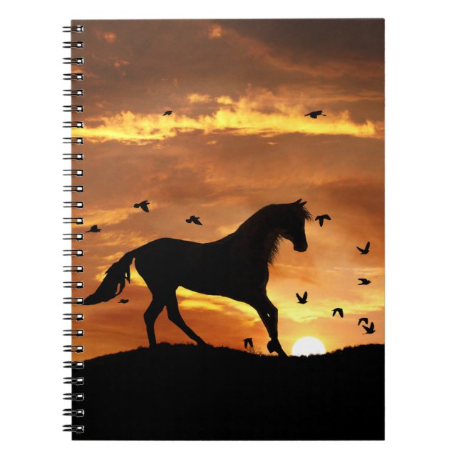 Cuaderno Caballos y aves al atardecer (Frente)