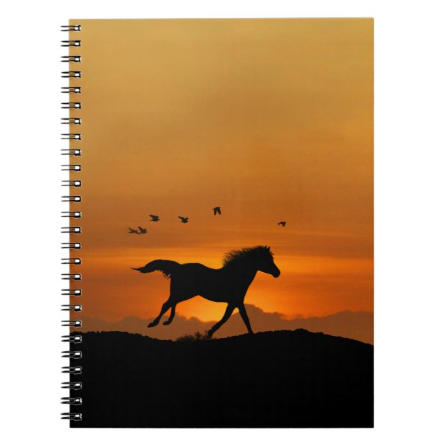 Cuaderno Caballos y pájaros que se mueven en picado (Frente)