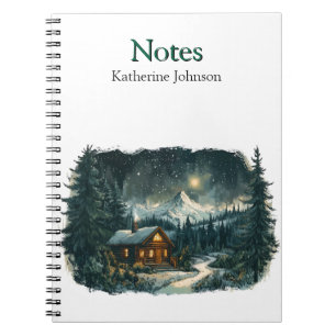 Cuaderno Cabaña acogedora en invierno maravilla
