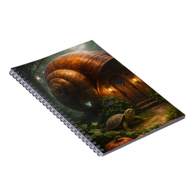 Cuaderno Cabaña de caracol mágico del bosque encantado espi (Lado Derecho)