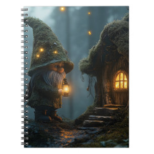 Cuaderno Cabaña de gnomo encantada bajo la luz de la luna: