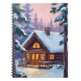 Cuaderno Cabaña de Navidad | Bosque Invierno Nieve