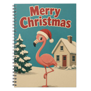 Cuaderno Cabaña de Nieve de Flamenco Animal Navidad
