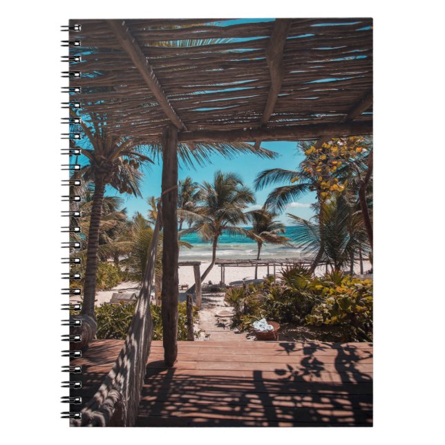 Cuaderno Cabaña de nipa bajo palmeras de coco (Frente)