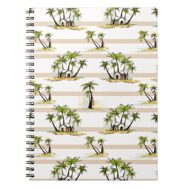 Cuaderno Cabaña y palmas tropicales (Frente)