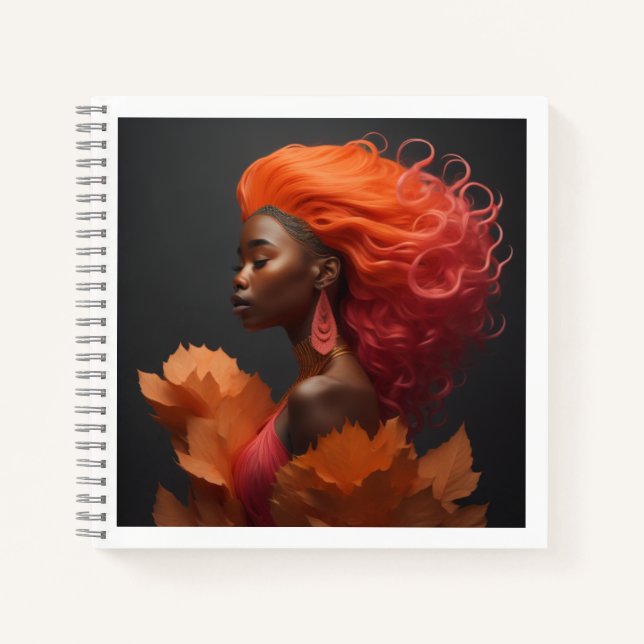 Cuaderno Cabello naranja de una mujer africana (Anverso)