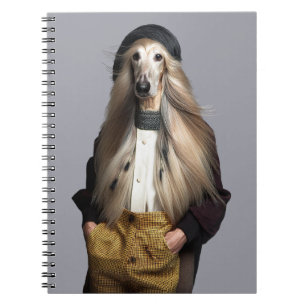Cuaderno Cabello rubio de perro afgano en pantalones