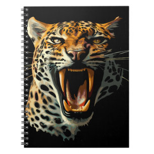 Cuaderno Cabeza de ataque ruidosa de leopardo