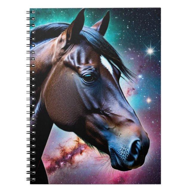 Cuaderno Cabeza de caballo con fondo galáctico (Frente)