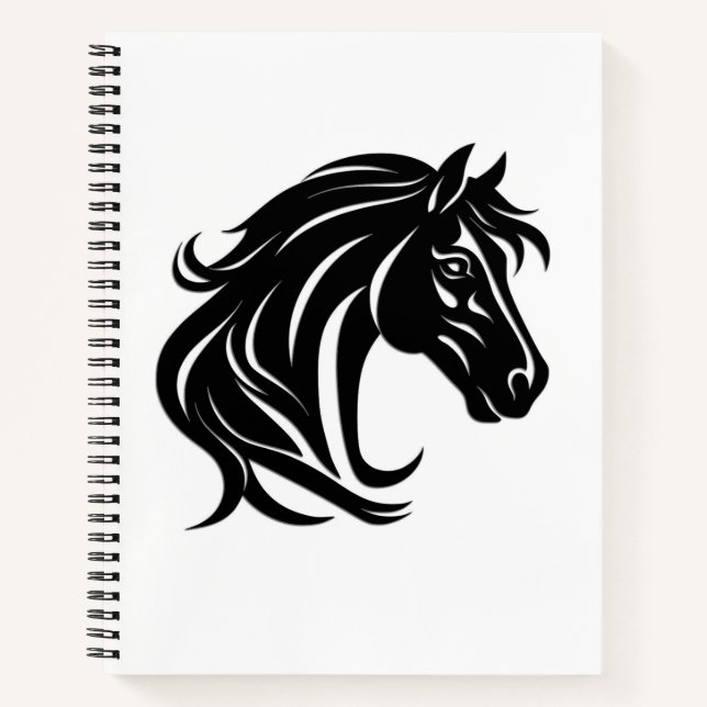 Cuaderno Cabeza de caballo negro magnífico (Anverso)