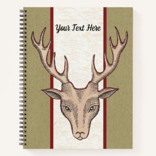 Cuaderno Cabeza de ciervo masculina marrón blanco franjas d
