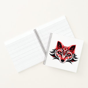Cuaderno Cabeza de Haida Tlingit Native Totem Wolf