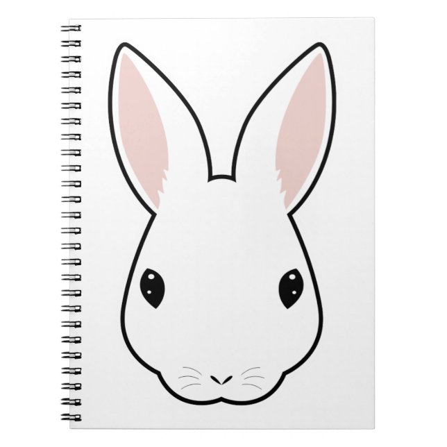 Cuaderno cabeza de icono de la cara de conejo divertido per (Frente)