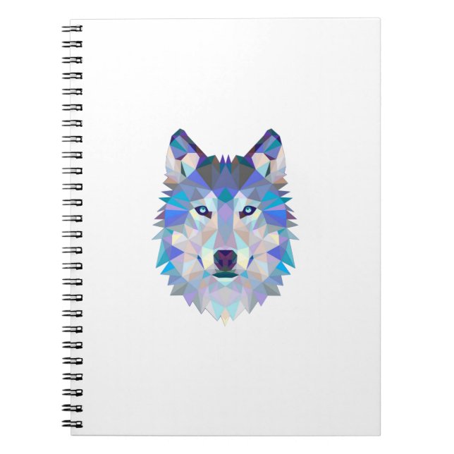 Cuaderno Cabeza de lobo geométrica poligonal (Frente)