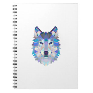 Cuaderno Cabeza de lobo geométrico poligonal