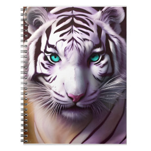 Cuaderno Cabeza de tigre blanco con ojos mesmerizadores