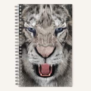 Cuaderno Cabeza de Tigre Blanco Estética de Vida Silvestre