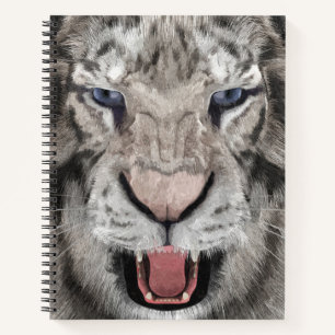 Cuaderno Cabeza de Tigre Blanco Estética de Vida Silvestre