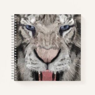 Cuaderno Cabeza de Tigre Blanco Estética de Vida Silvestre