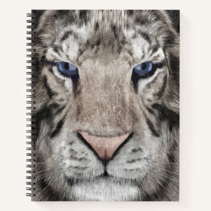 Cuaderno Cabeza de Tigre Blanco Estética de Vida Silvestre