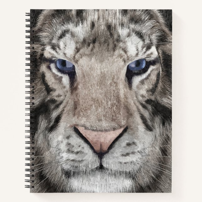 Cuaderno Cabeza de Tigre Blanco Estética de Vida Silvestre (Anverso)
