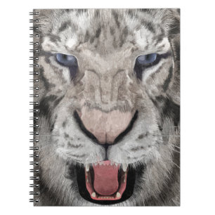 Cuaderno Cabeza de Tigre Blanco Estética de Vida Silvestre