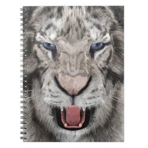 Cuaderno Cabeza de Tigre Blanco Estética de Vida Silvestre
