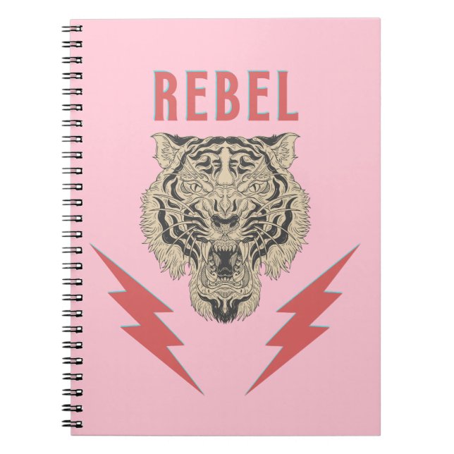Cuaderno Cabeza del tigre de los Rebeldes con pernos de ilu (Frente)