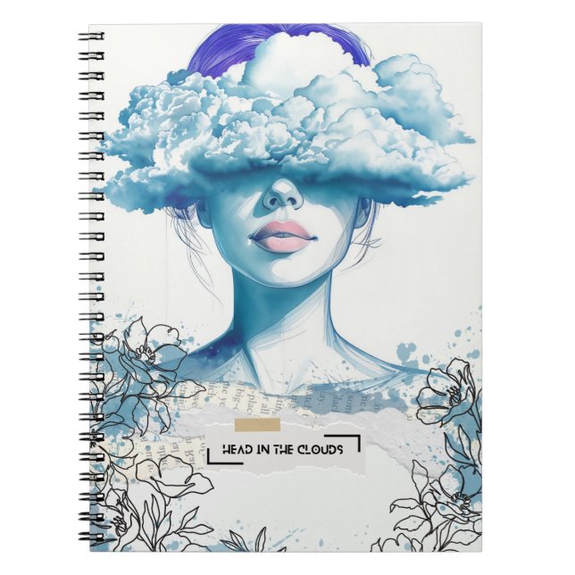 Cuaderno Cabeza en las nubes | Diario de bloc de notas (Frente)