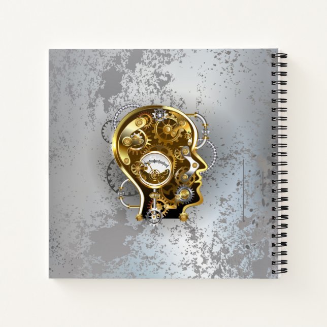 Cuaderno Cabeza steampunk con manómetro (Reverso)