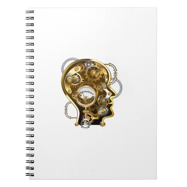 Cuaderno Cabeza Steampunk con Manómetro (Frente)