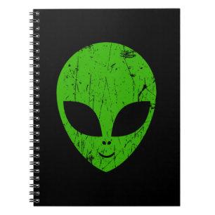 Cuaderno cabeza verde extraterrestre de ciencia ficción ex