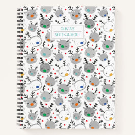 Cuaderno Cabezas de Rudolph con pequeñas estrellas