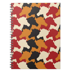 Cuaderno Cabezas de unicornio de camuflaje, patrón de repet