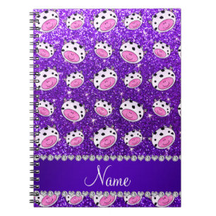 Cuaderno Cabezas púrpuras personalizadas de la vaca del