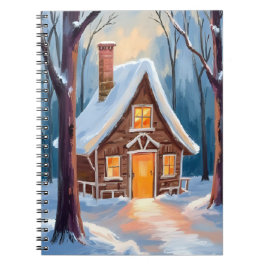 Cuaderno Cabin in the Snowy Winter Woods Christmas