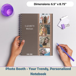 Cuaderno Cabina de Fotos Marrón - Personalizada Moderna y c