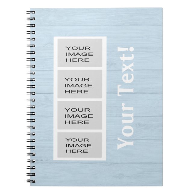 Cuaderno Cabina de madera azul clara personalizada de la (Frente)
