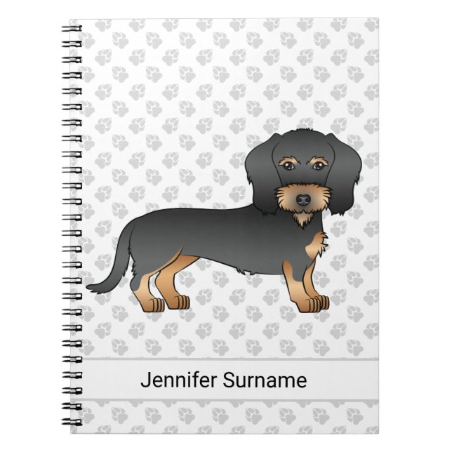 Cuaderno Cable Negro Y Tan Haitiano Perro Dachshund Con Tex (Frente)