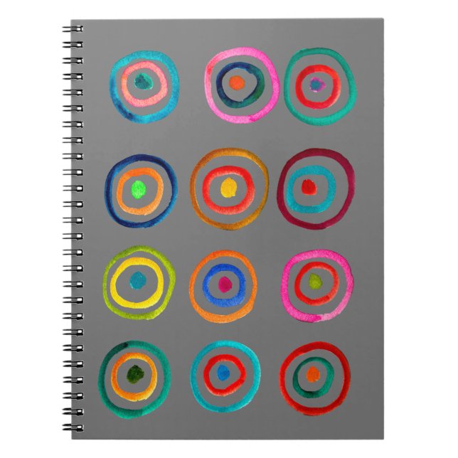 Cuaderno Cables círculos de arcoiris coloridos y extravagan (Frente)